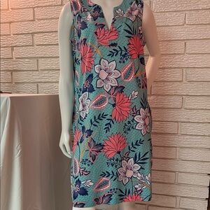 Caribbean Joe Floral Sleeveless Dress